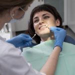 patient undergoing dental crown treatment.